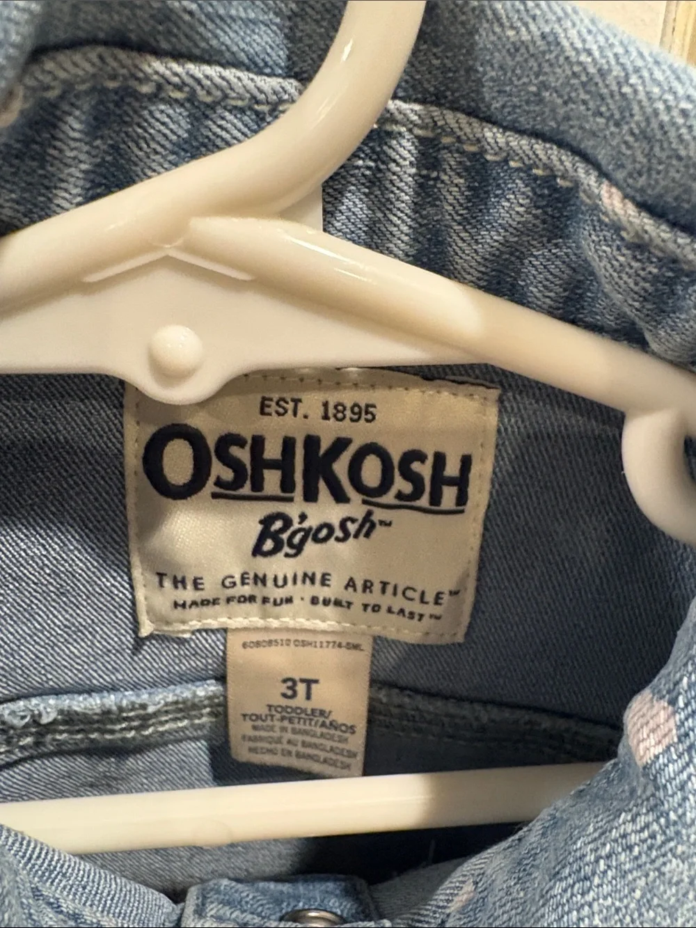 OshKosh B'gosh Light Blue Denim Jacket with Peter Pan Collar